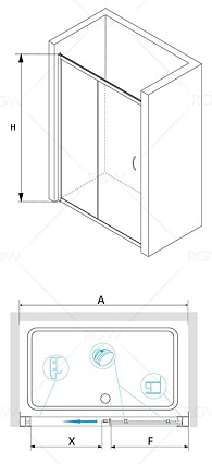 Душевая дверь RGW Passage PA-016 150x195, прозрачное, хром