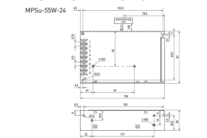 Блок питания EKF 24В с функцией ИБП MPSu-55W-24 PROxima mpsu-55w-24