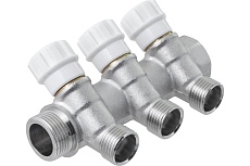 Коллектор с регулирующими вентилями MPF 3 выхода х3/4" х1/2", наружная резьба ИС.071063