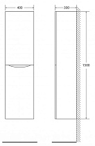 Шкаф пенал BelBagno Fly/Marino 40 L FLY-MARINO-1500-2A-SC-RN-P-L Rovere Nature