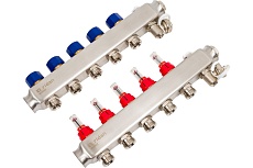 Комплект коллекторов Ридан SSM-5RF set с расходомерами и кронштейнами, 5 контуров 088U0955R