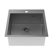 Кухонная мойка Iddis Haze врезной монтаж, нержавеющая сталь, графит, 49х51х20 см, HAZ49GMi77