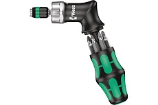 Реверсивная угловая отвертка WERA Kraftform Kompakt Pistol RA 4 с битами в футляре, 13 пр. WE-051031