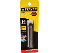Сверло по керамике и стеклу с двумя режущими лезвиями MASTER 14 мм Stayer 2986-14