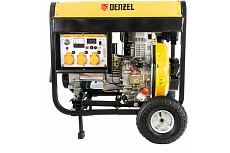 Дизельный генератор 5 кВт, 220В/50Гц, 15 л, электростартер Denzel DD6300Е 94657