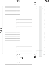 Полотенцесушитель водяной Terminus Европа П28 700x1400, 4670078530639