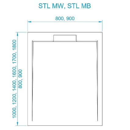 Поддон для душа RGW STL MB 80x180 52212818-14, черный мрамор