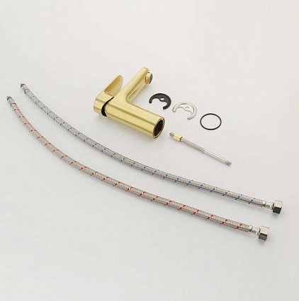 Смеситель для раковины Aquatek Ника AQ1810BG шлифованное золото