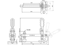 Зажим с вертикальной рукоятью HS CLAMP HS-12050-U80