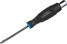 Шлицевая силовая магнитная отвертка Forsage Profi S2 SL5.5х75мм, на пластиковом держателе F-70255075(28234)