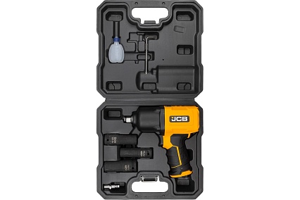 Набор из пневмогайковерта ударного JCB "Twin Hammer" с реверсом и регулировкой усилия 1/2" JCB-RP9510 KIT(58328)