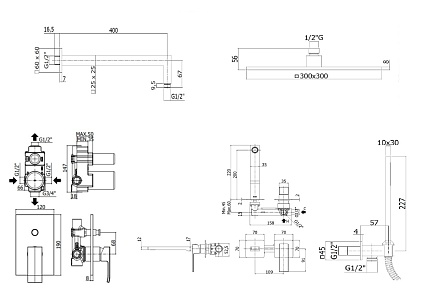 Душевой набор Paffoni Elle KITEL015CR105KING душ 30 см, хром