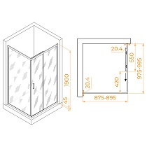 Душевой уголок RGW Passage PA-245B 100x90 прозрачное, черный 410824590-14