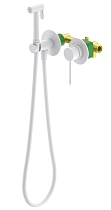 Смеситель Timo Saona 2339/16SM с гигиеническим душем, белый матовый