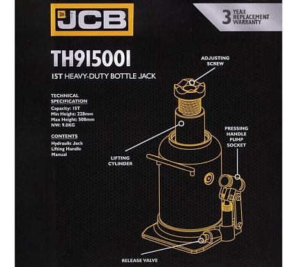 Бутылочный домкрат JCB 15 т, TH915001(58034) JCB-TH915001(58034)