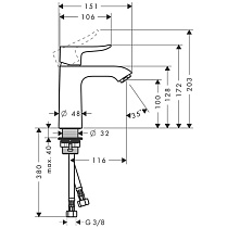 Смеситель для раковины Hansgrohe Metris 110 31084000