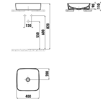 Раковина Creavit Ultra UL040-00CB00E-0000 40 см белый