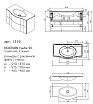 Тумба с раковиной Caprigo Nokturn 90 см, 2 ящика капуччино