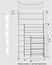 Полотенцесушитель водяной Двин FTE 1&quot;-1/2&quot; 46x60 выход слева, состаренная бронза