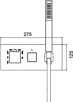 Смеситель для душа RGW Shower Panels SP-44-01 с внутр.частью, с термостатом