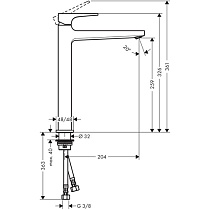 Смеситель для раковины Hansgrohe Metropol 260 74512000 с донным клапаном, хром