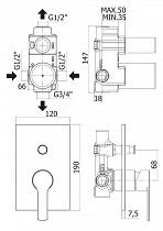 Смеситель для душа Cezares FUOCO-VDIM-01