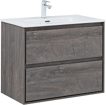 Тумба с раковиной Aquanet Милан 80 см дуб рошелье