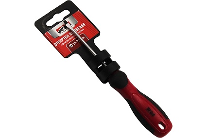 Шлицевая отвертка REDMARK 3х75 мм с двухкомпонентной рукояткой RM80710