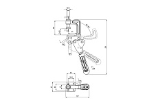 Механический зажим KUKAMET с жестко установленным винтом силие 816 кг 822-2