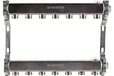 Коллектор из нержавеющей стали Rommer для радиаторной разводки, 7 выходов Rms-4401-000007 RG0091LAN1AP9F