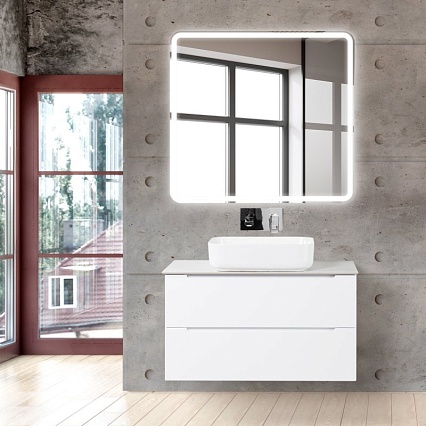 Столешница BelBagno 100 см KEP-100-BO-W0 без отверстия под смеситель, Bianco Opaco