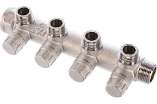 Запорный коллектор с 4 отводами FAR 3/4" 1/2" НР, плоск.присоед. FK 3873 3412TP