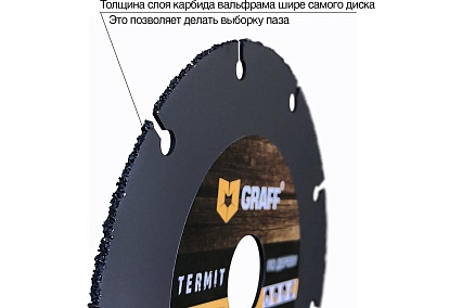 Диск отрезной по дереву Termit (125 мм) для УШМ GRAFF termit125