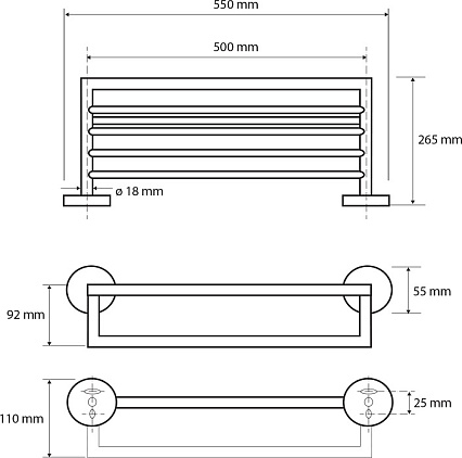 Полка Bemeta White 104219074 55 см, белый матовый