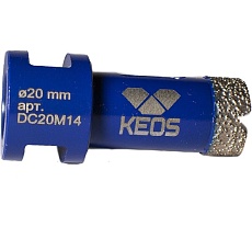 Коронка алмазная по керамограниту PRO 20 мм, M14 KEOS DC20M14