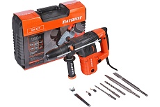 Перфоратор Patriot RH 327 SDS+, мощность 1350 Вт, 3 режима работы, макс.диаметр 30 мм, набор буров и долот, глубиномер, кейс 140301337