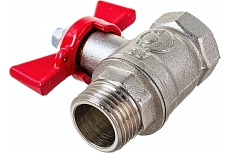 Шаровой кран для воды Valfex OPTIMA 1/2&quot; ВР/НР бабочка, никелированная латунь VF.218.NLB1.012.Bir
