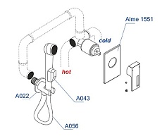 Смеситель для биде WasserKRAFT Alme A01556 со шлангом 100 см