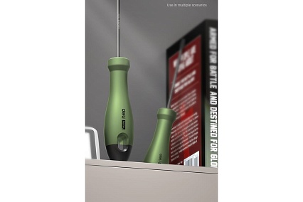 Шлицевая отвёртка Deli "Home Series Green" HT1103L SL3x75мм (Cr-V, Soft Touch рукоять, эксклюзивный дизайн, подарочная упаковка) 130292