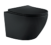 Подвесной унитаз SET Aquatek Европа MB-017 4в1, кнопка черный матовый