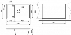 Кухонная мойка Granula GR-7805 78 см графит