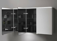 Зеркальный шкаф Burgbad Eqio 120 см, петли справа, серый глянец
