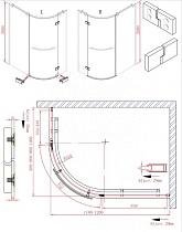 Душевой уголок Cezares BERGAMO-W-RH-1-120/100-ARCO-C-Cr-L-IV 120x100 прозрачный, L