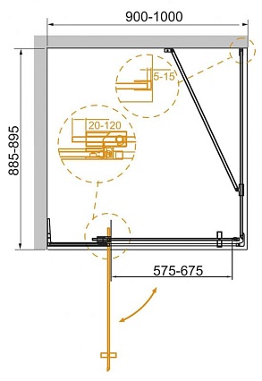 Душевой уголок Cezares Slider SLIDER-AH-1-90-90/100-BR-NERO 90x90/100 бронза, черный