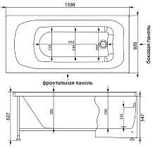 Акриловая ванна Aquanet Roma 160x70