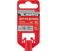 Бур по бетону 16x600 мм, SDS PLUS c крестовой пластиной Matrix 70921