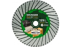 Диск алмазный шлифовально-отрезной по граниту 125 мм, фланец М14, 2-в-1 Dual Kronger SD200125