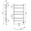 Полотенцесушитель электрический Domoterm Лаура П6 500x800 АБР ER ТЭН справа, античная бронза