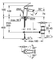 Смеситель для раковины Grohe Eurosmart 23965003