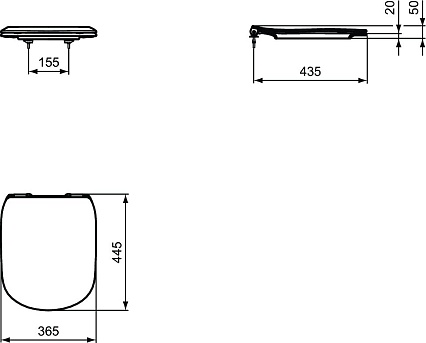 Подвесной унитаз Ideal Standard Tesi V0001D комплект 4 в 1